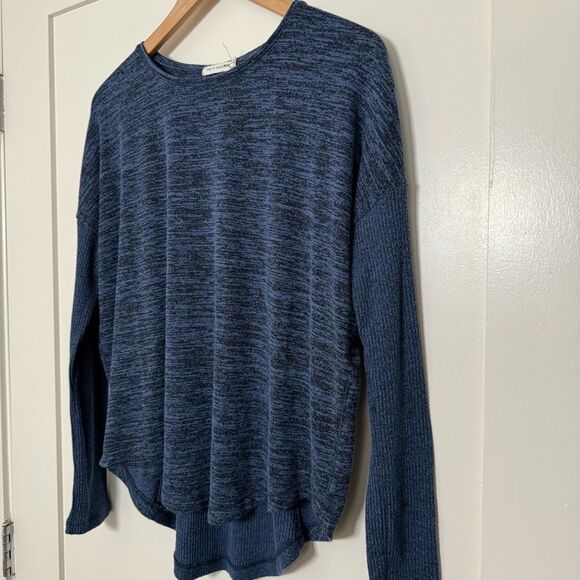 Rag & Bone Jean Top Womens Size Small Blue Long Sleeve Crew Neck High Low Hem - Picture 2 of 11